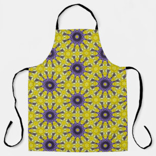 Süßes Gelb Lila Kaleidoskop Geometrisches Muster Schürze