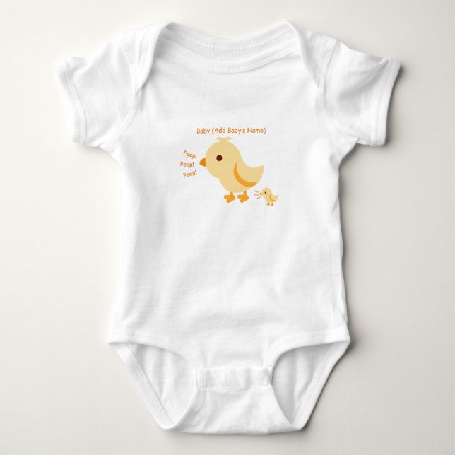Süßes gelbes Babyküken Baby Strampler (Vorderseite)