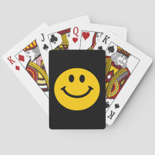 Süßes gelbes glückliches Gesicht Spielkarten