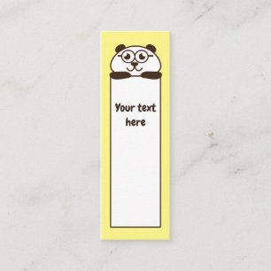 Süßes gelbes Panda-Lesezeichen Memo Mini Visitenkarte
