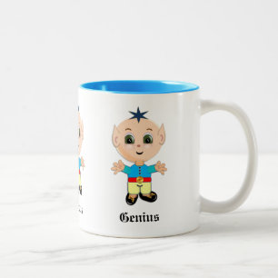 Süßes Genie-Elf & Kalligrafie Zweifarbige Tasse