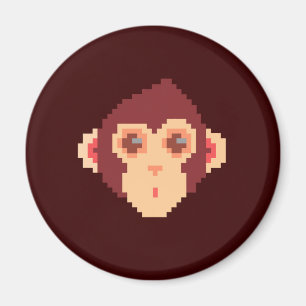 Süßes, gepixeltes Affengesicht Magnet