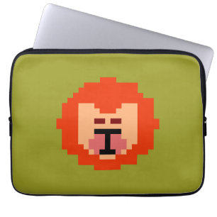 Süßes gepixeltes Löwengesicht  Laptopschutzhülle