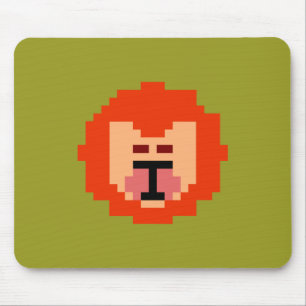 Süßes, gepixeltes Löwengesicht-Wurfkissen Mousepad