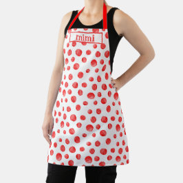 Süßes Geschenk für Mimi - Rote Polka Punkte Schürze