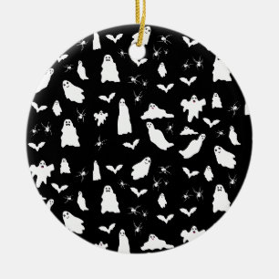 Süßes Gespenst, Fledermäuse und Spinnen Halloween- Keramik Ornament