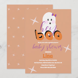 Süßes Gespenst Halloween Baby Shower Retro Schrift Einladung