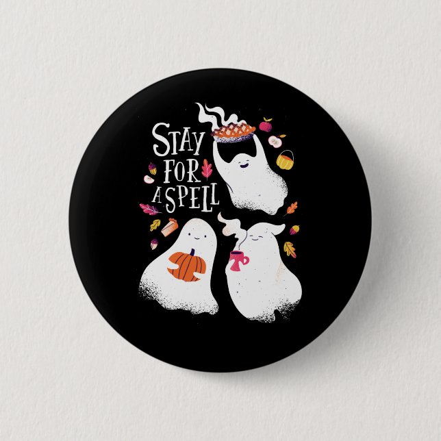Süßes Gespenst Lustiges Halloween-Design Button (Vorderseite)