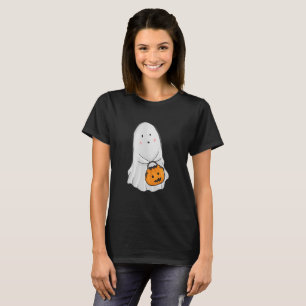 Süßes Gespenst mit Kürbis-Eimer Halloween T-Shirt