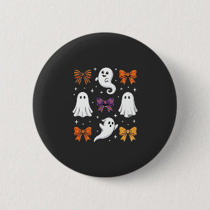 Süßes Gespenst mit Schleifen Halloween-Design_1 Button