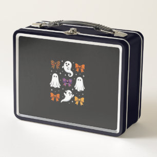Süßes Gespenst mit Schleifen Halloween-Design_1 Metall Brotdose