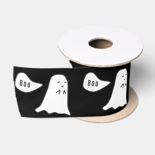 Süßes Gespenst sagt Boo Muster Halloween Satinband