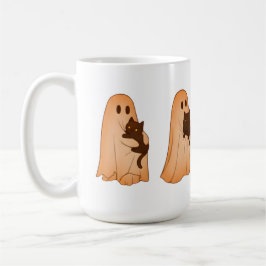 Süßes Gespenst und schwarze Katze Halloween-Tasse Kaffeetasse