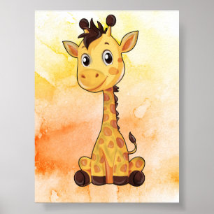 Süßes Giraffenbaby Poster! Perfekte Deko für das K