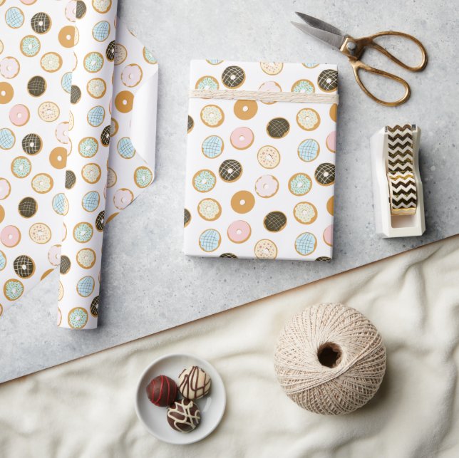 Süßes Glasurdonut-Muster Geschenkpapier (Kunsthandwerk)