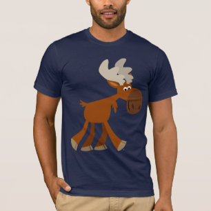 Süßes glückliches Cartoon-Elch-T-Shirt T-Shirt