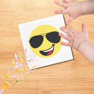Süßes glückliches Gesicht & Pilotenbrille, Lustig Serviette