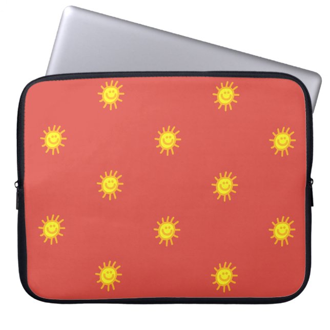 Süßes glückliches Gesicht Sonnenschein Sonnenmuste Laptopschutzhülle (Vorderseite)