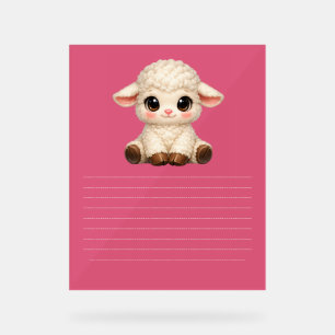 Süßes glückliches Schaf mit großen Augen Kawaii Fa Acrylschild