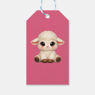 Süßes glückliches Schaf mit großen Augen Kawaii Fa Geschenkanhänger