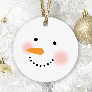 Süßes glückliches Schneemann-Gesicht Weihnachts-An Ornament