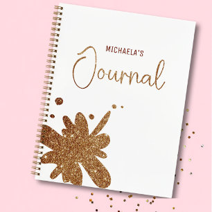 Süßes Gold-Glitter-Splatter-Journal-Notizbuch Notizbuch
