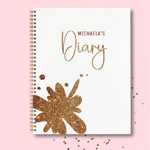 Süßes goldenes Glitter-Splatter-Mädchen-Tagebuch-N Notizbuch