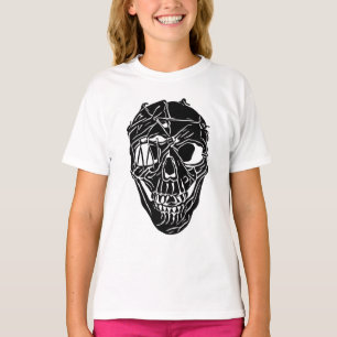 Süßes Gothic-Totenkopf-Mädchen-Grafik-T-Shirt T-Shirt
