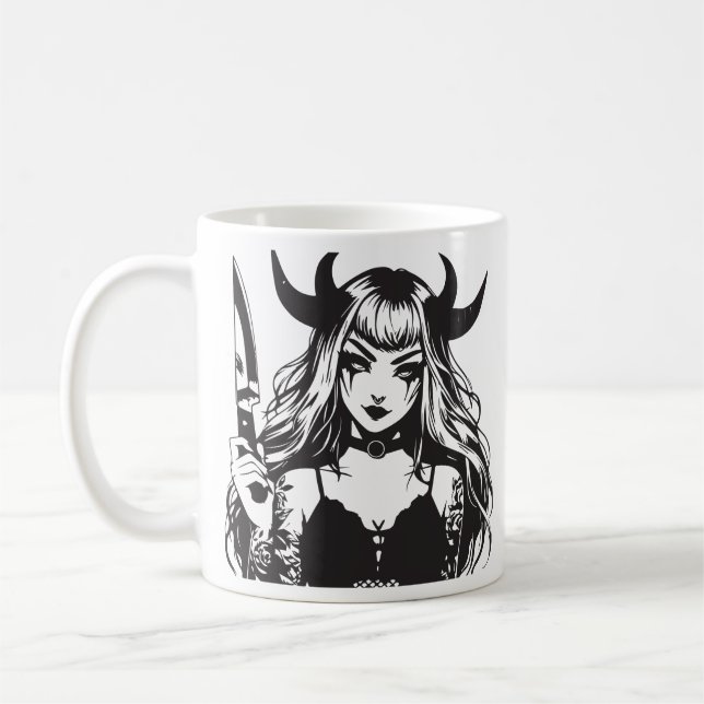Süßes gothisches Mädchen Kaffeetasse (Links)