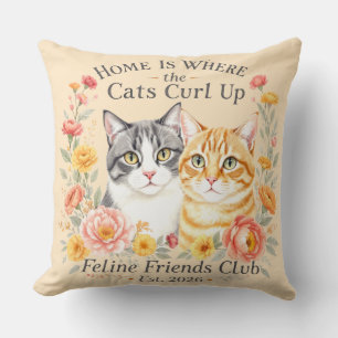 Süßes Grau- und Orange- Tabby-Katze-Liebhaber-Desi Kissen