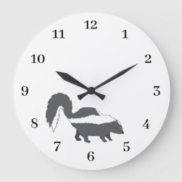 Süßes graues Baby-Stinktier-Design Große Wanduhr