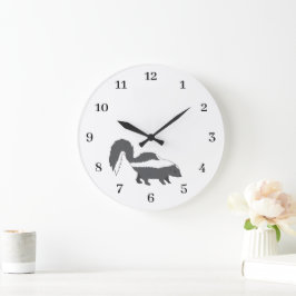 Süßes graues Baby-Stinktier-Design Große Wanduhr