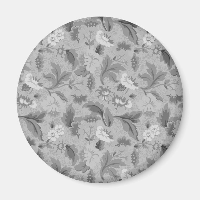 Süßes graues Blumenmuster Magnet (Vorne)