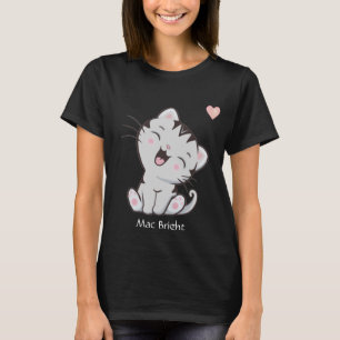 Süßes Graues Tabby-Kitchenkatze & Herz T-Shirt