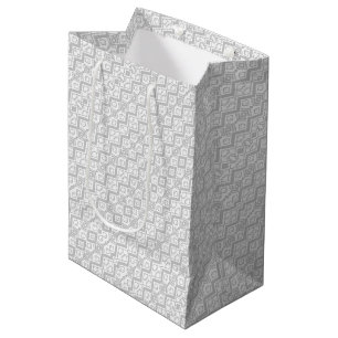 Süßes graues Zickzack-Muster Mittlere Geschenktüte