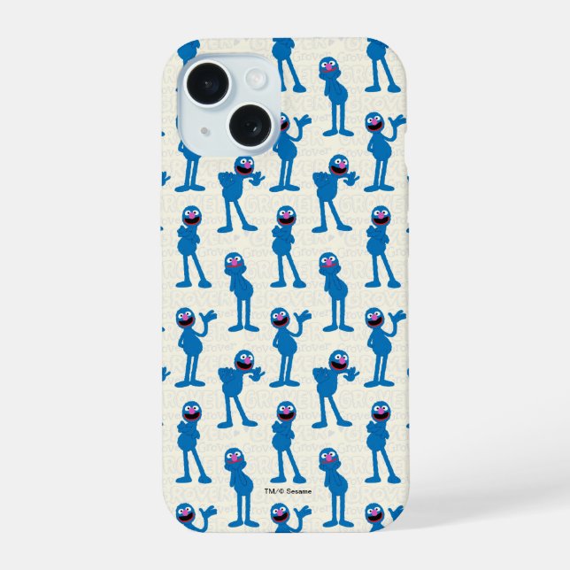 Süßes Grover-Muster iPhone 15 Hülle (Rückseite)