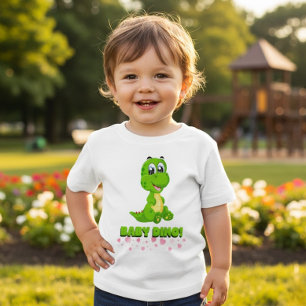 Süßes grünes Baby-Dino-Herzen-T-Shirt für Kleinkin Baby T-shirt