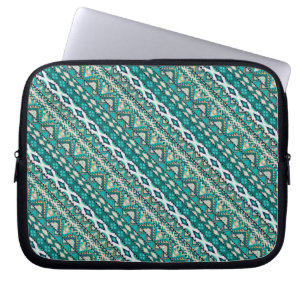 Süßes grünes Design Azteken-Muster Design Laptopschutzhülle