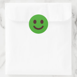 Süßes grünes Smiley-Gesicht Classic Runder Aufkleber