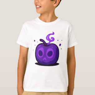Süßes Gruseliges Lila Apfel Halloween Kinder T-Shi T-Shirt