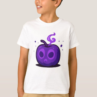 Süßes Gruseliges Lila Apfel Halloween Kinder T-Shi T-Shirt