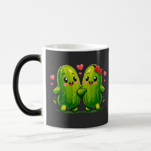 Süßes Gurken-Pärchen Lustige Kawaii-Gurken Verwandlungstasse