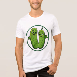 Süßes Gurken-Pärchen Lustiges Kawaii-Gurken-T-Shir Tri-Blend Shirt