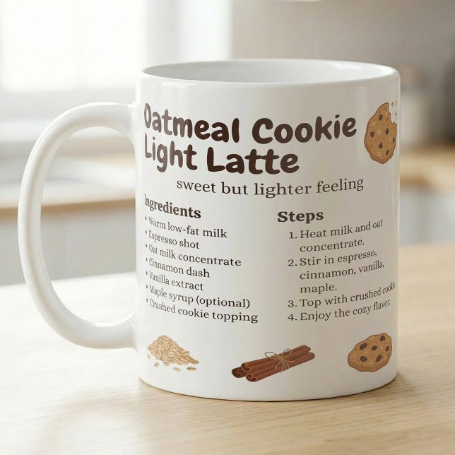 Süßes Haferplätzchen-Latte-Rezept Kaffeetasse (Von Creator hochgeladen)