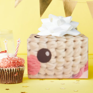Süßes Häkelhäschen & Rosen Geschenkpapier