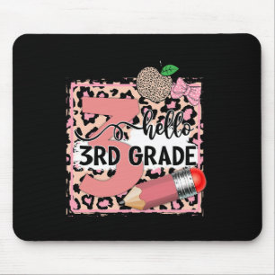 Süßes Hallo 3. Klasse Rosa Leopard Zurück zur Schu Mousepad