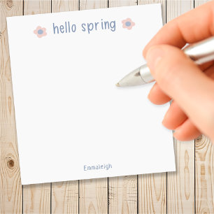 Süßes Hallo Frühling Florales Benutzerdefiniertes Notizblock