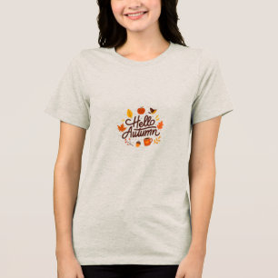 Süßes Hallo Herbst Blumen Ästhetik Herbst Saison T Tri-Blend Shirt