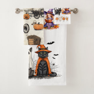 Süßes Halloween-Badehandtuch Gruseliges Herbst-Dek Badhandtuch Set