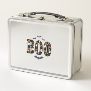 Süßes Halloween Boo Geist Kürbis Design Metall Brotdose